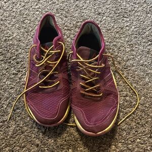 Reebok Women's Burgundy and Lime Green Athletic Shoes